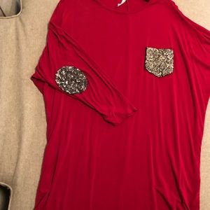 Red and sequin tunic from boutique!